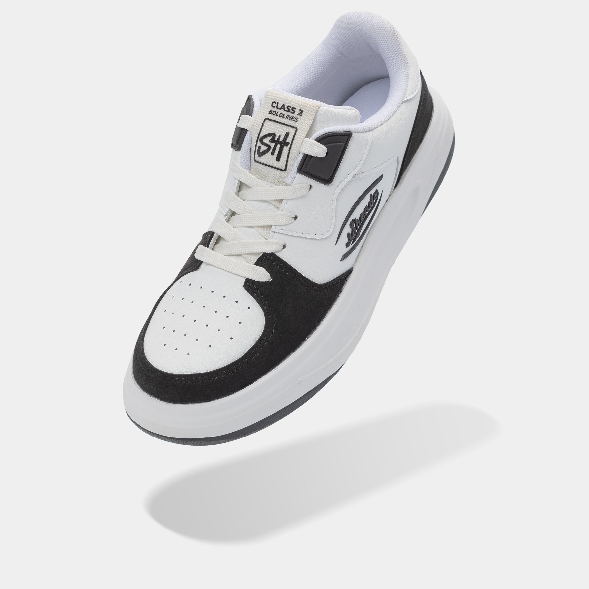 Giày sneaker Class 2 logo Shondo nam nữ trắng đen