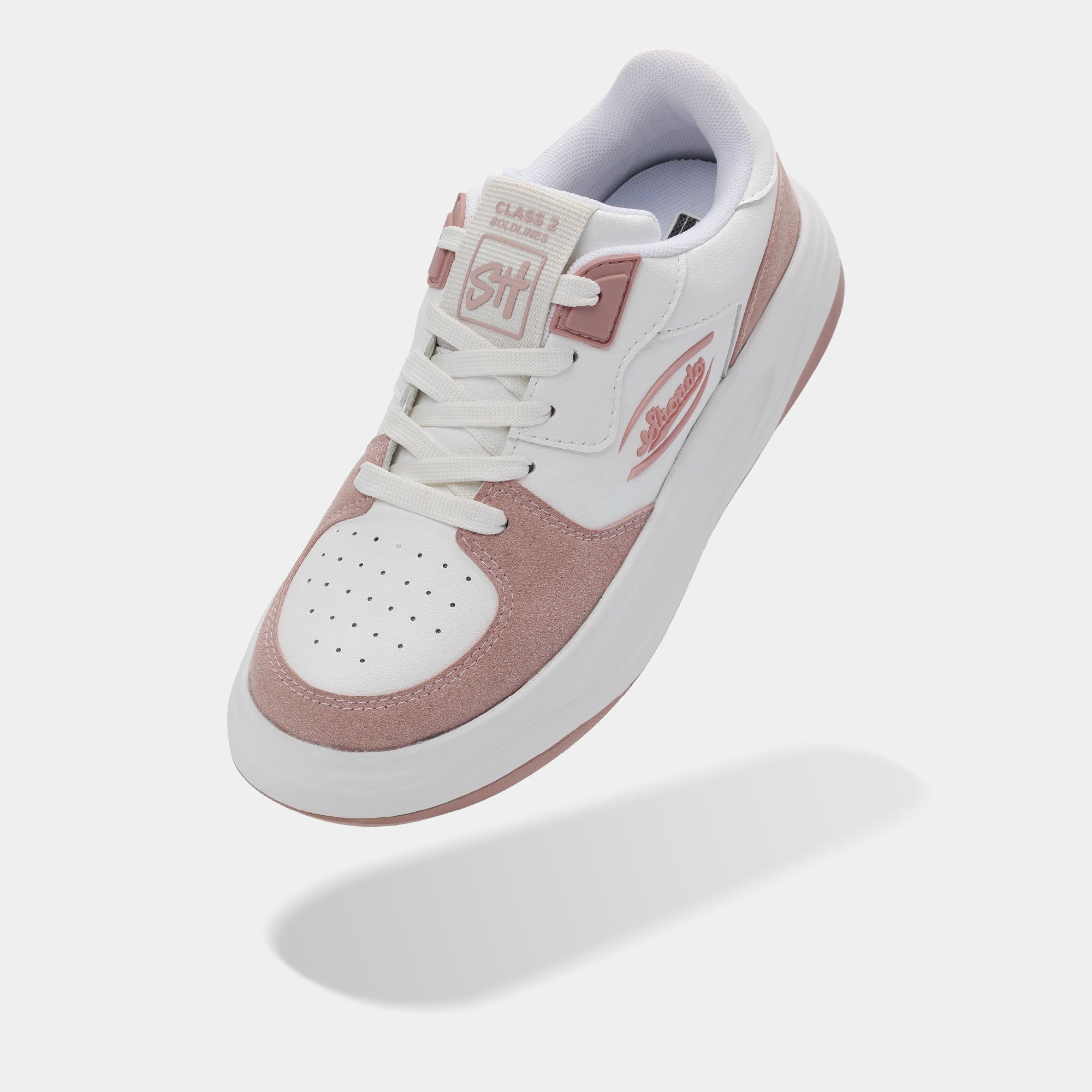Giày sneaker Class 2 logo Shondo nữ trắng hồng