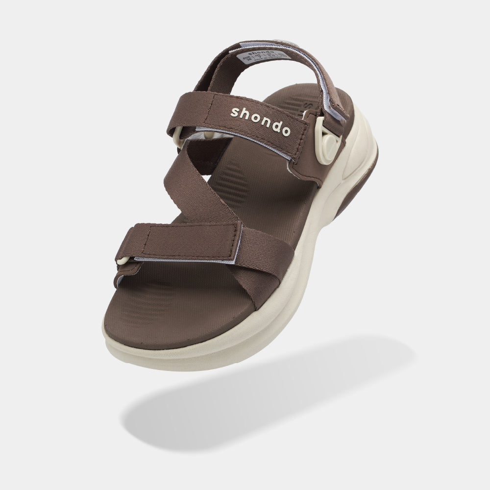 Sandal nam nữ F8B quai xoay nâu đậm