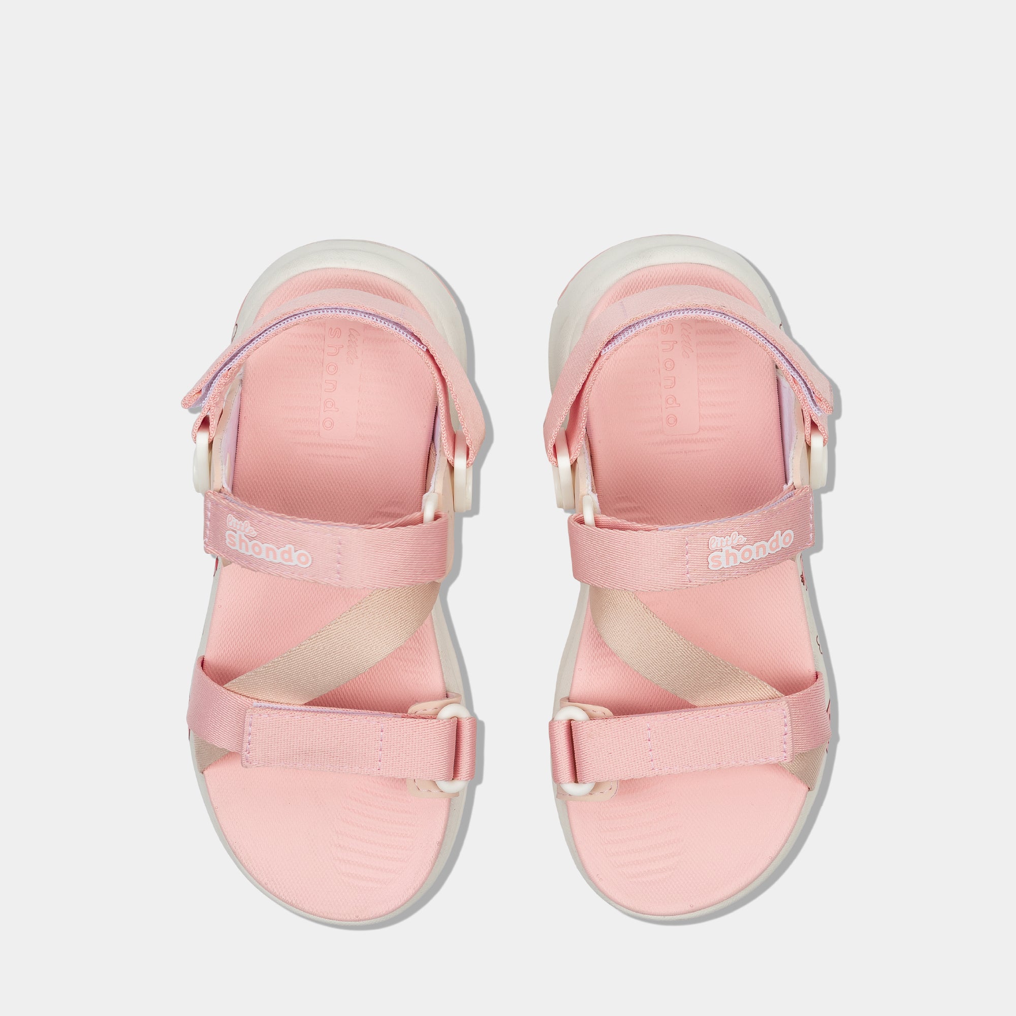 Sandal trẻ em Little 8 quai xoay hồng