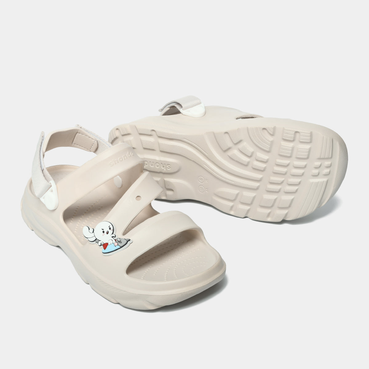 Sandal FX T7M nam nữ nhựa đúc trắng kem