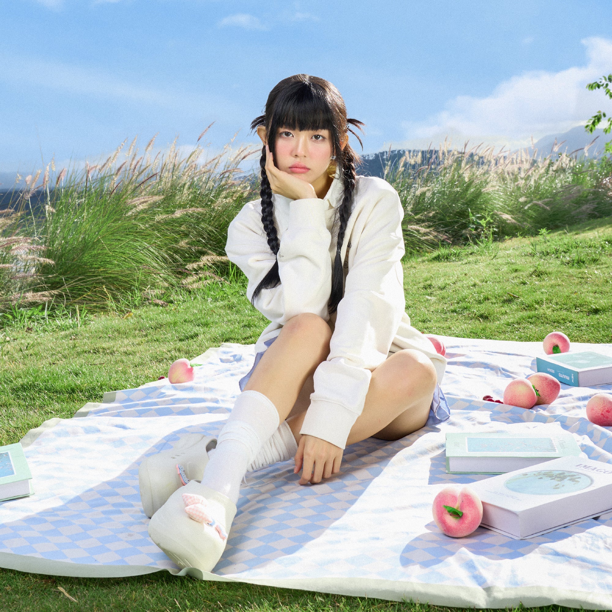 Clog MULE CHIC Limax đế cao nữ trắng kem