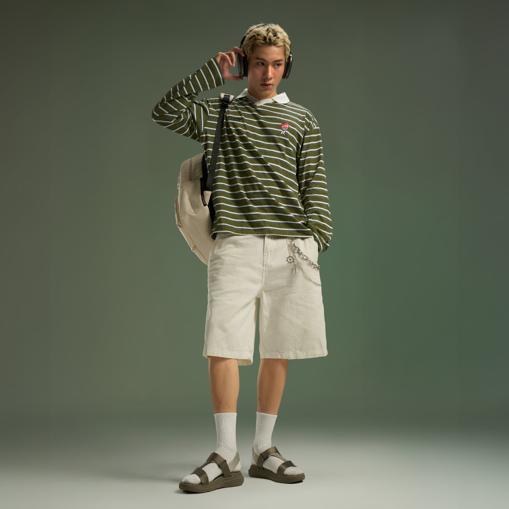 Sandal F7R quai chéo unisex rêu