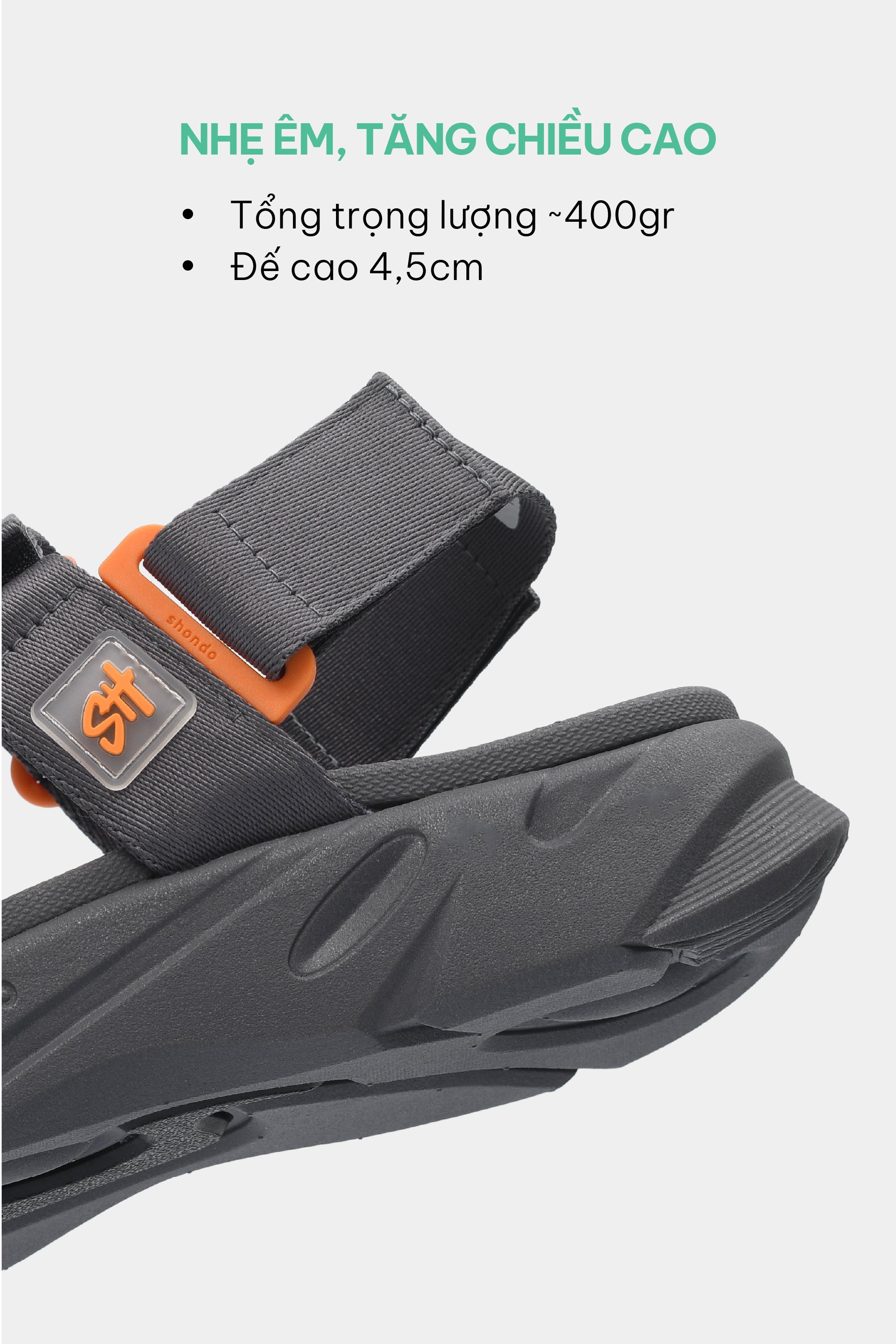 Dark gray F8M men's and women's sandals