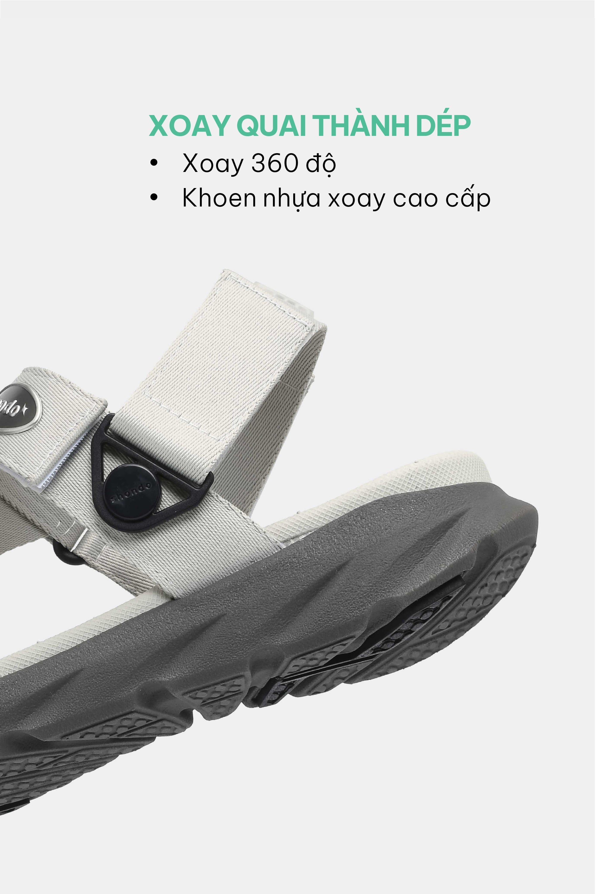 Sandal F6S quai xoay xám rêu