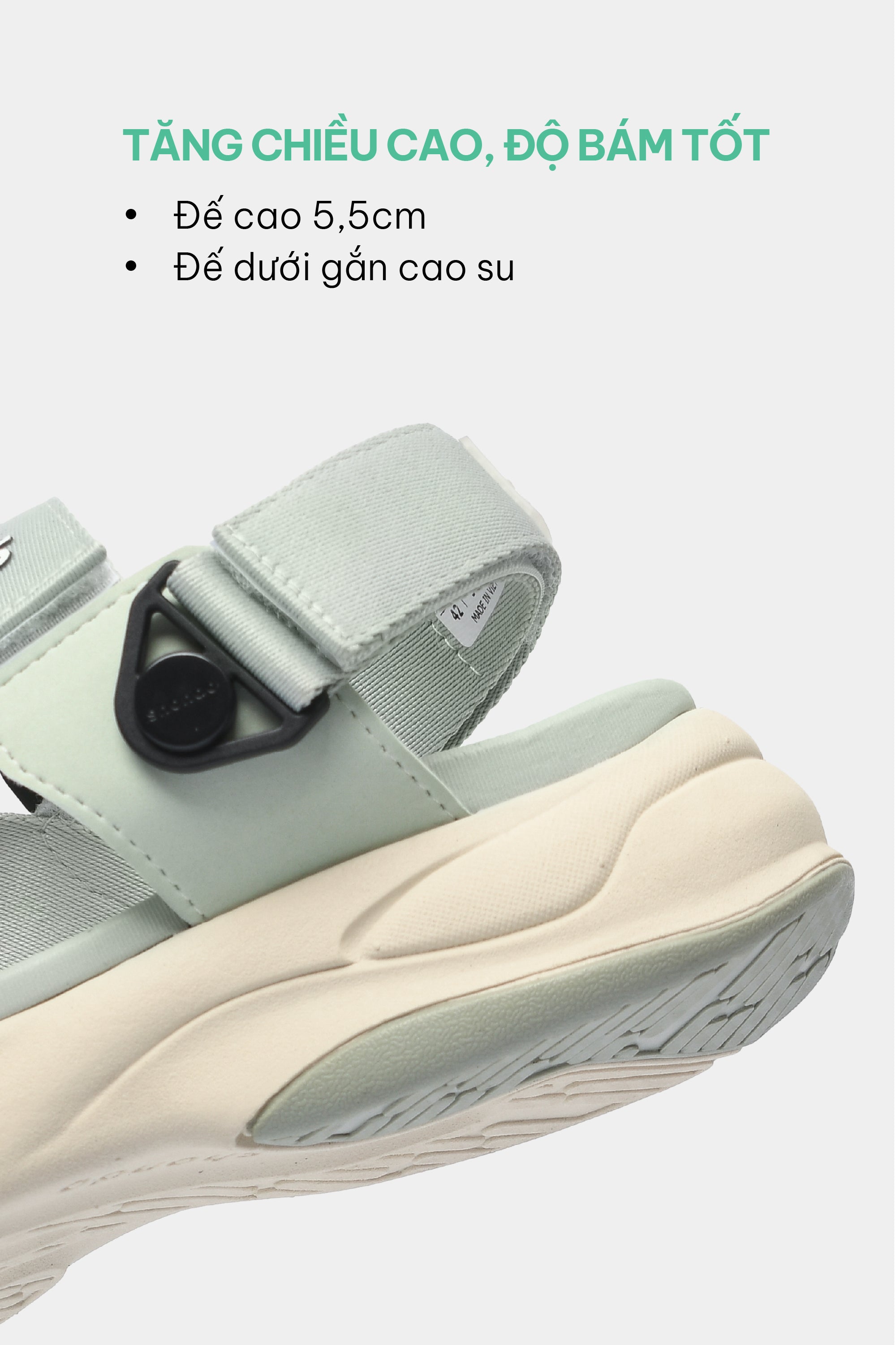 Sandal nam nữ F8B quai xoay xanh mint