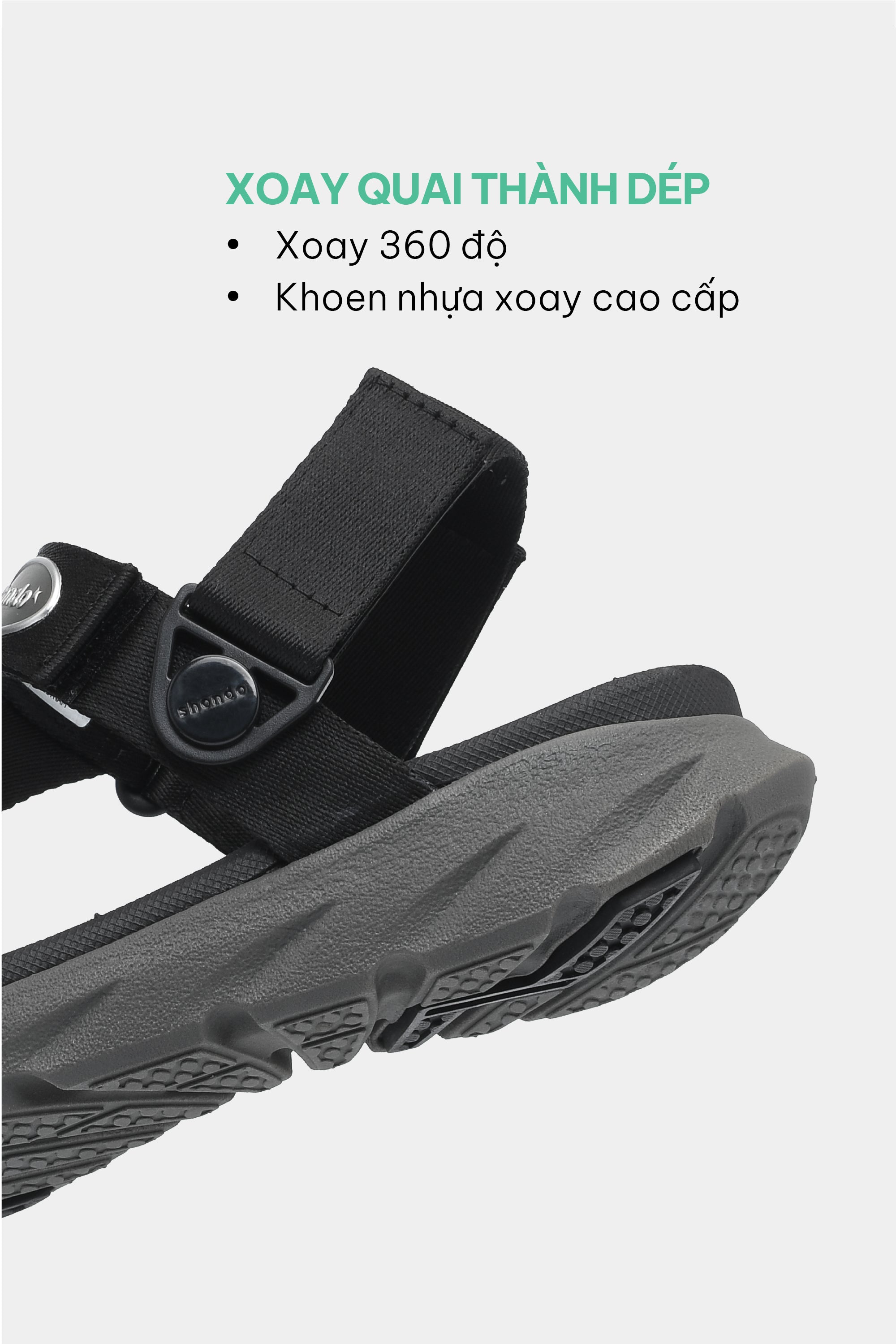 F6S black swivel strap sandals