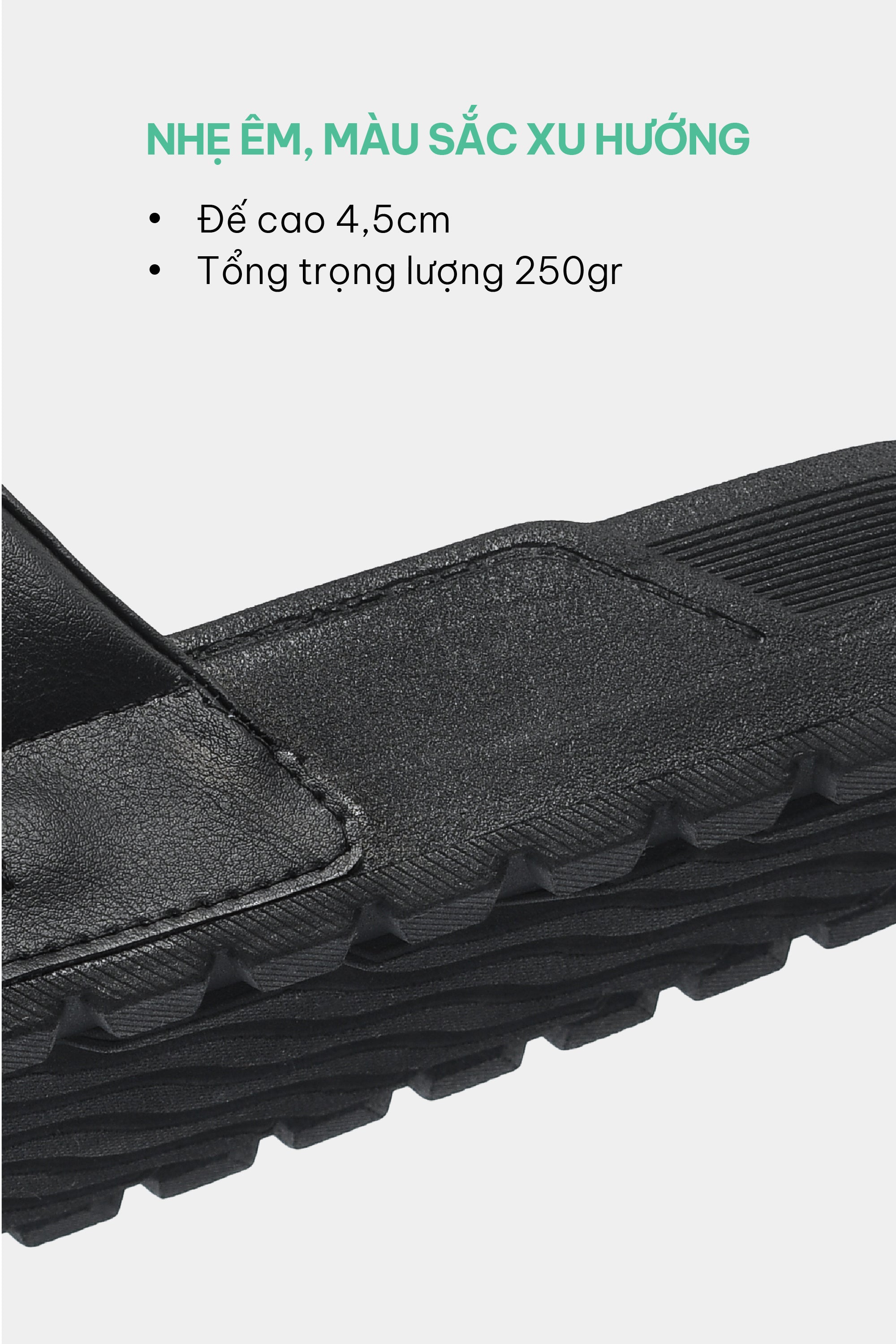 Dép bánh mì quai nam nữ trendy 4 đen