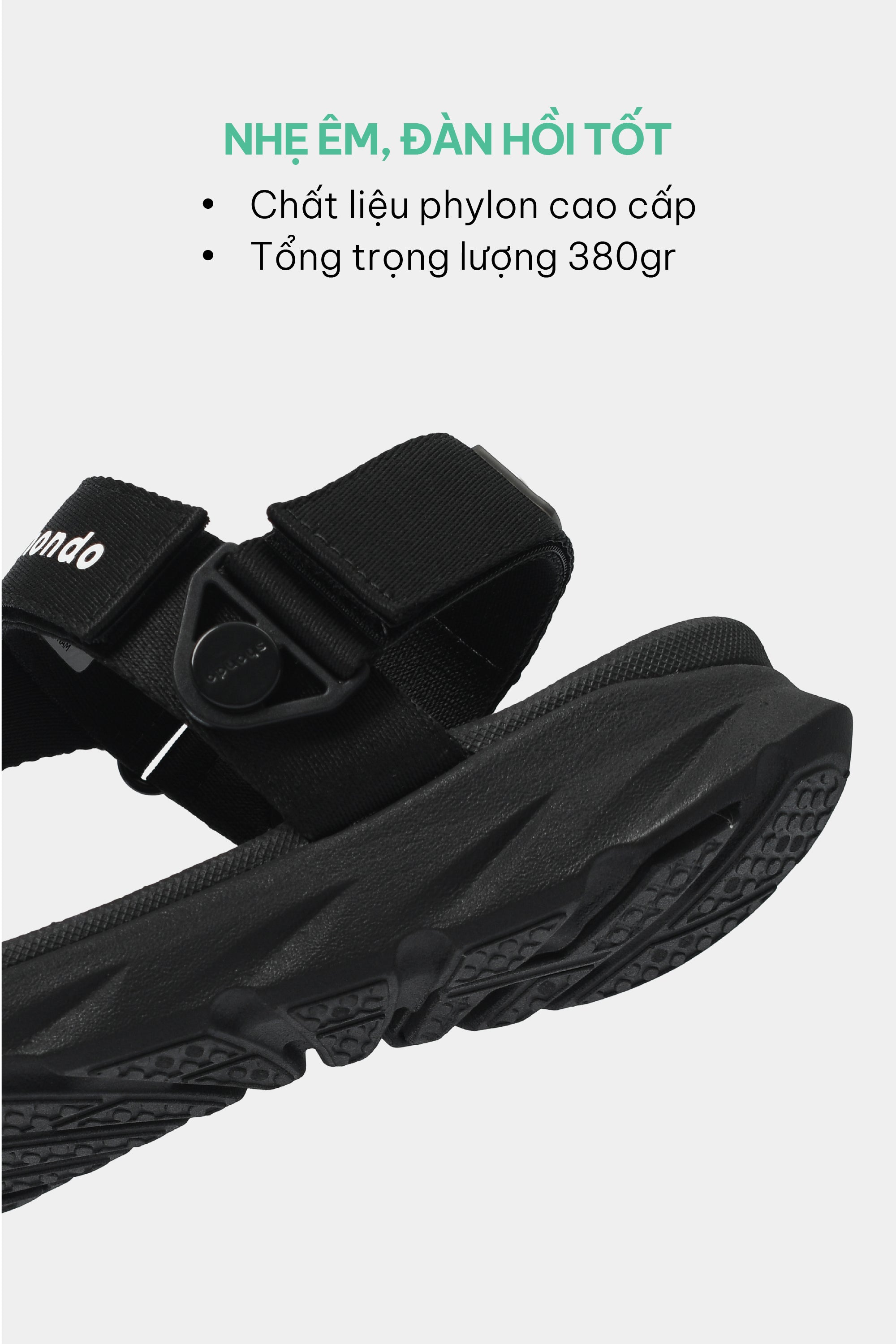 F6S men's and women's sandals with swivel straps, full black