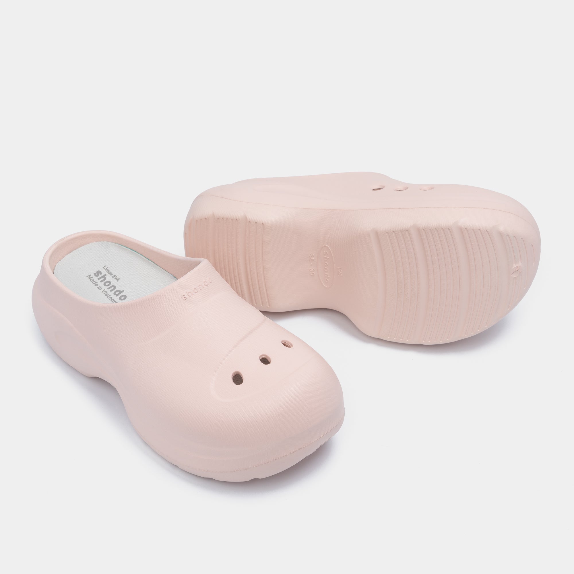 Clog MULE CHIC Limax đế cao nữ hồng