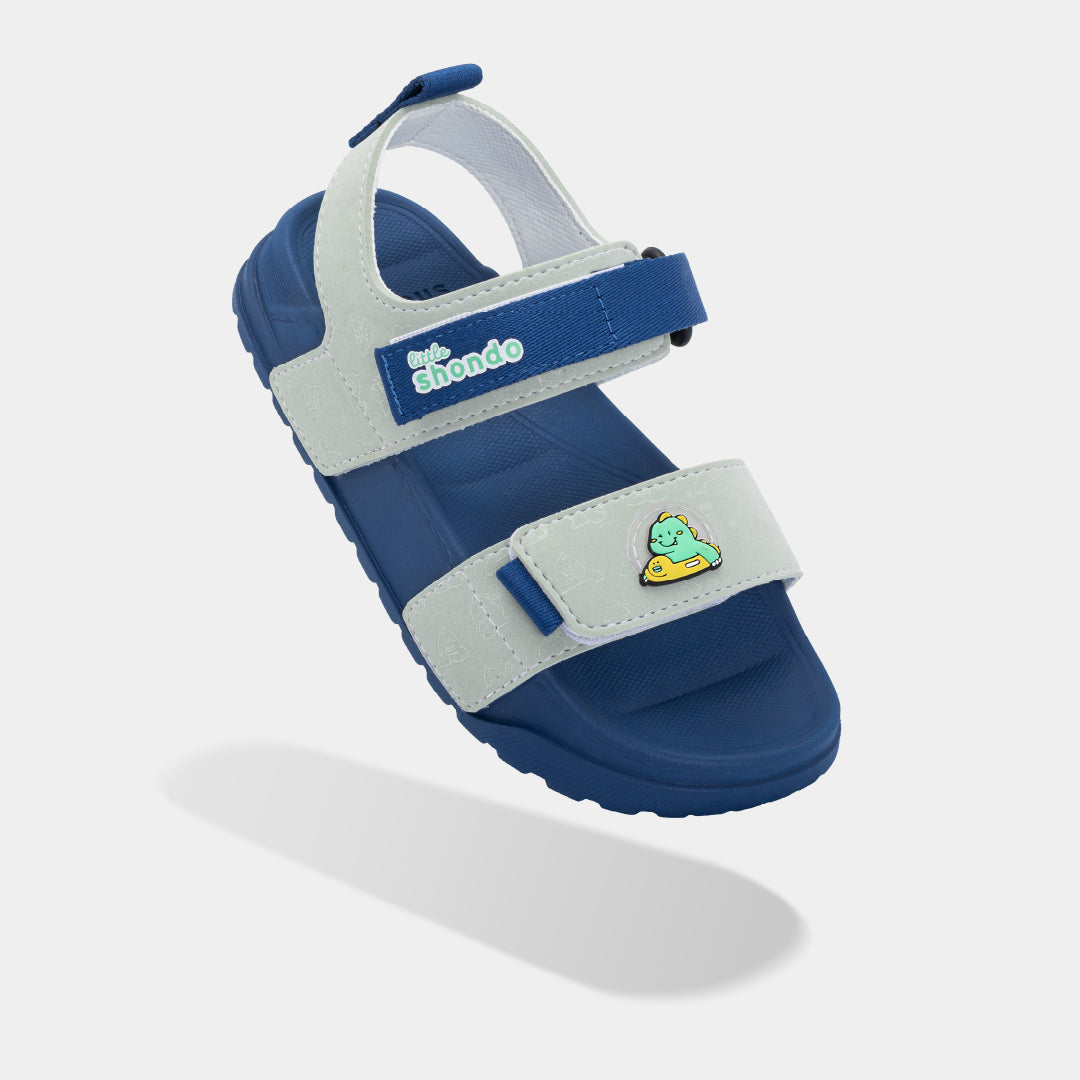 Sandal bé trai Little 4 monogram xanh