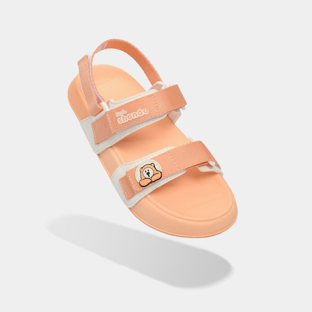 Sandal bé gái Little 3 hồng trắng kem gấu