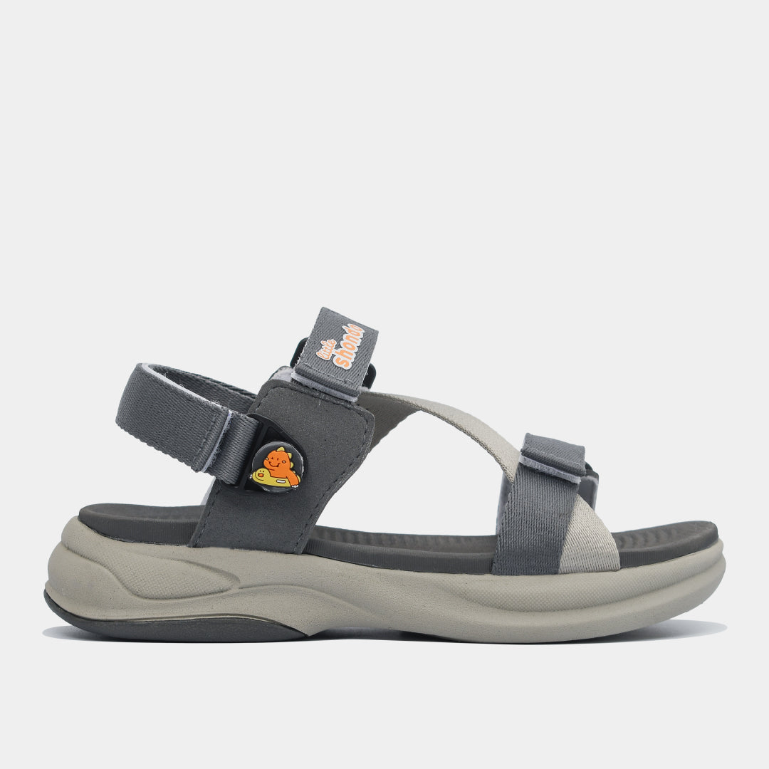 Sandal trẻ em Little 8 quai xoay xám