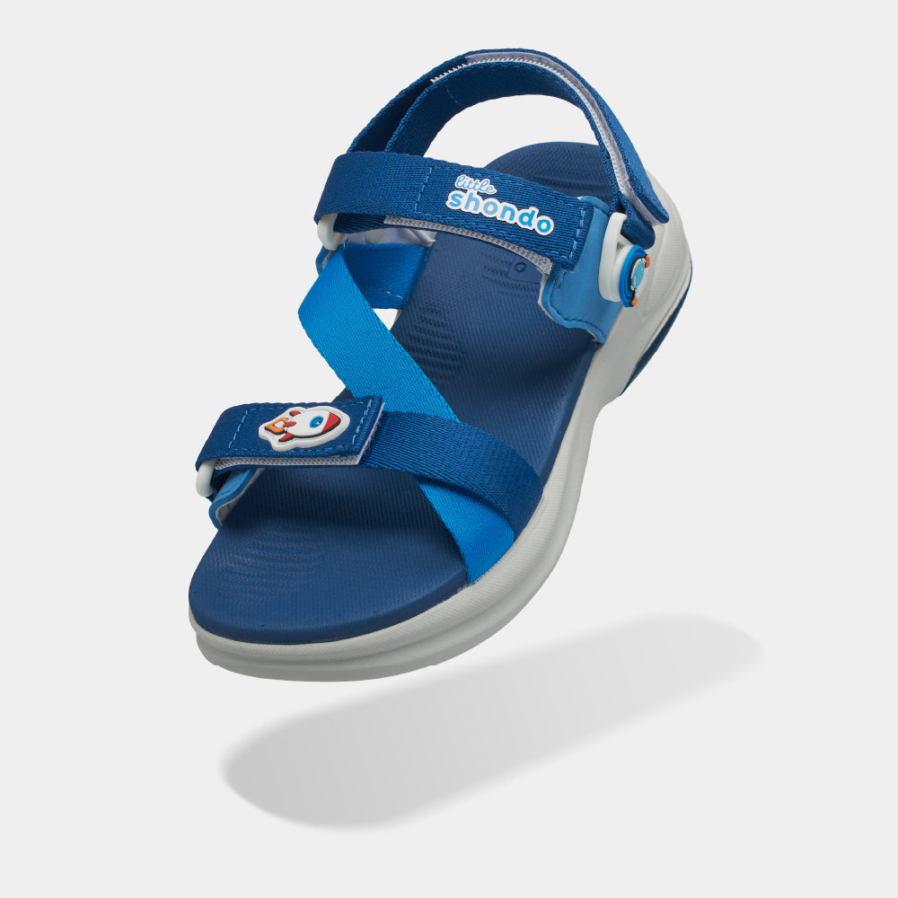 Sandal trẻ em Little 8 quai hậu xoay xanh