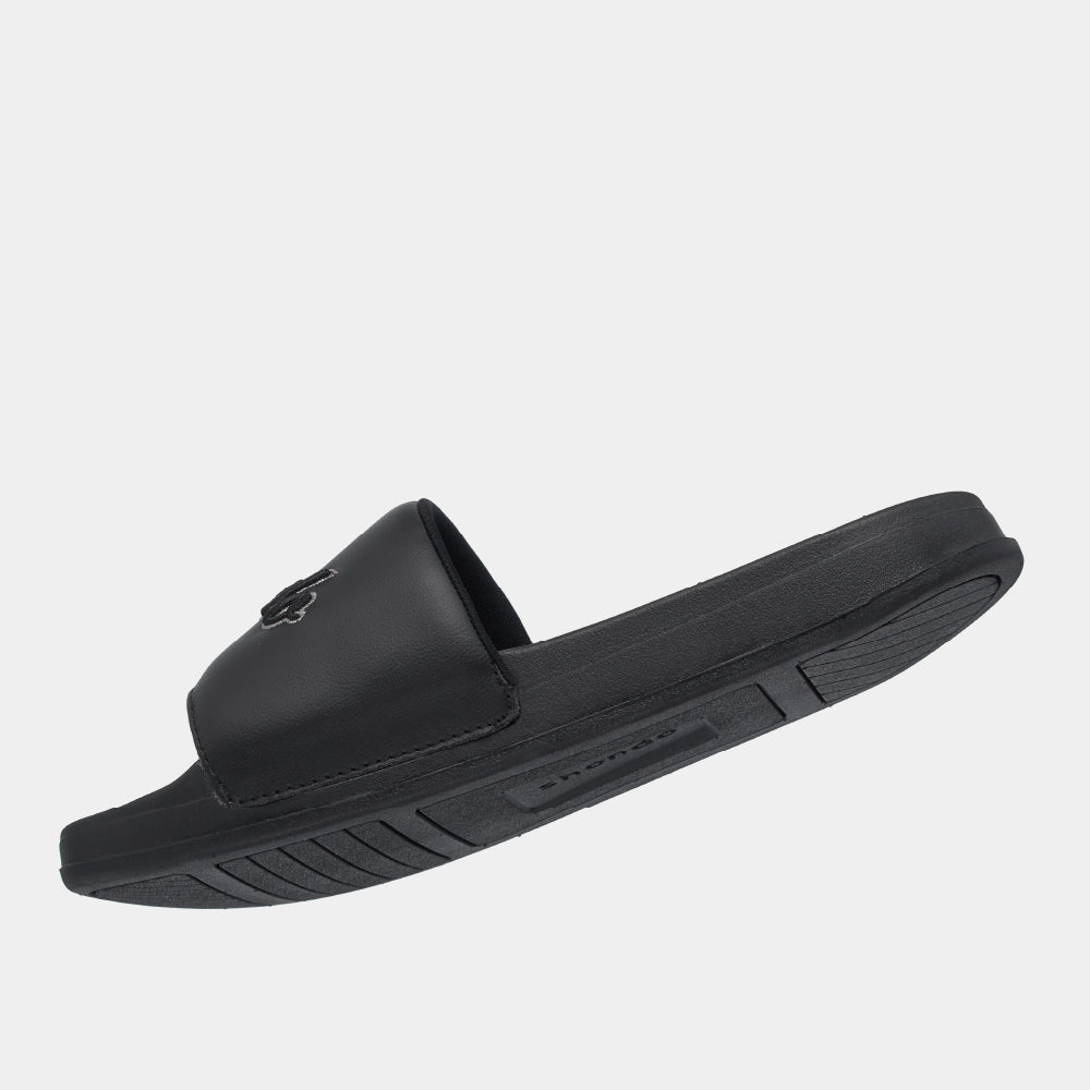 Dép quai ngang Trendy 2 thêu logo Shondo đen