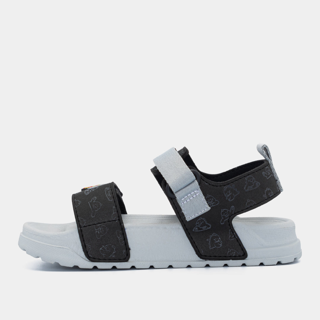 Sandal bé trai Little 4 monogram đen