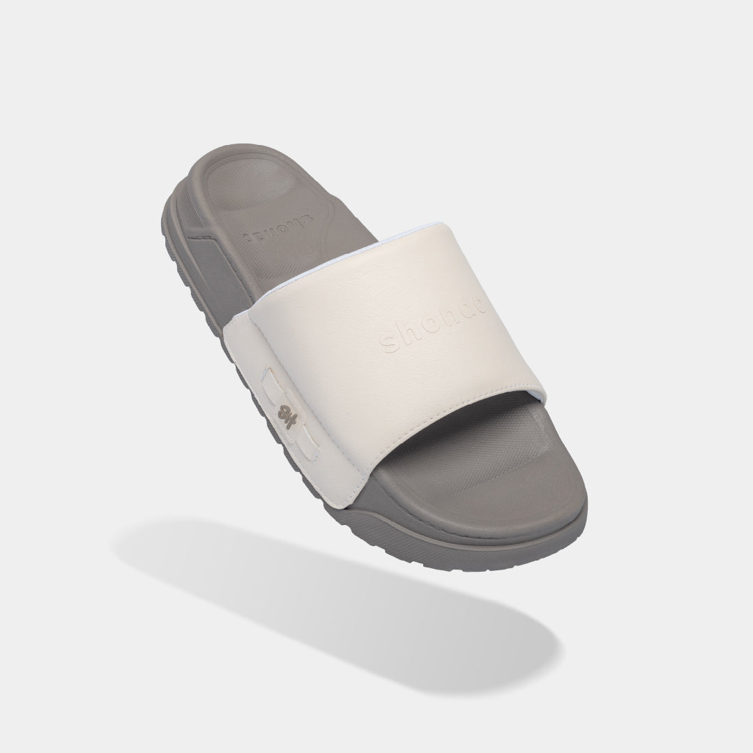 Dép bánh mì Trendy 4 quai si nâu kem