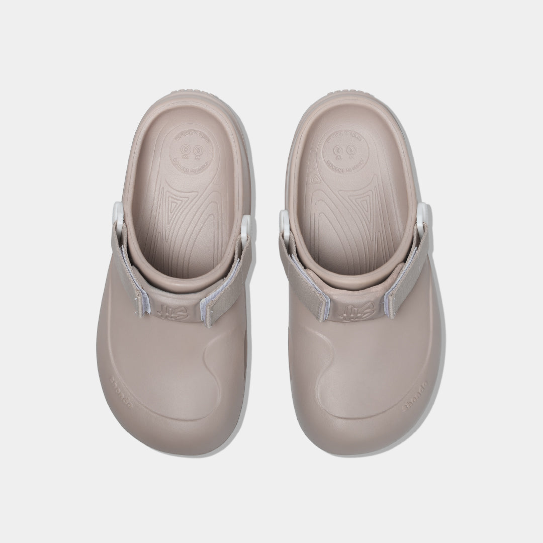 Clog nhựa đúc nữ Suke hồng be