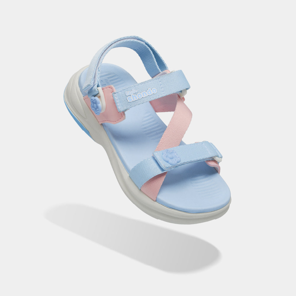 Sandal trẻ em Little 8 quai xoay xanh hồng