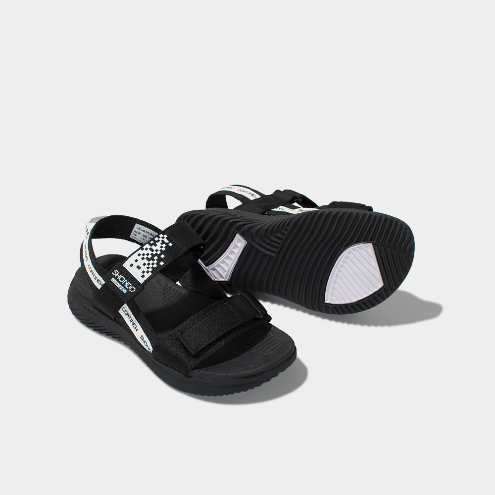 Sandals F7 Continew full đen hoạ tiết