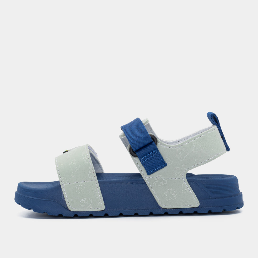 Sandal bé trai Little 4 monogram xanh