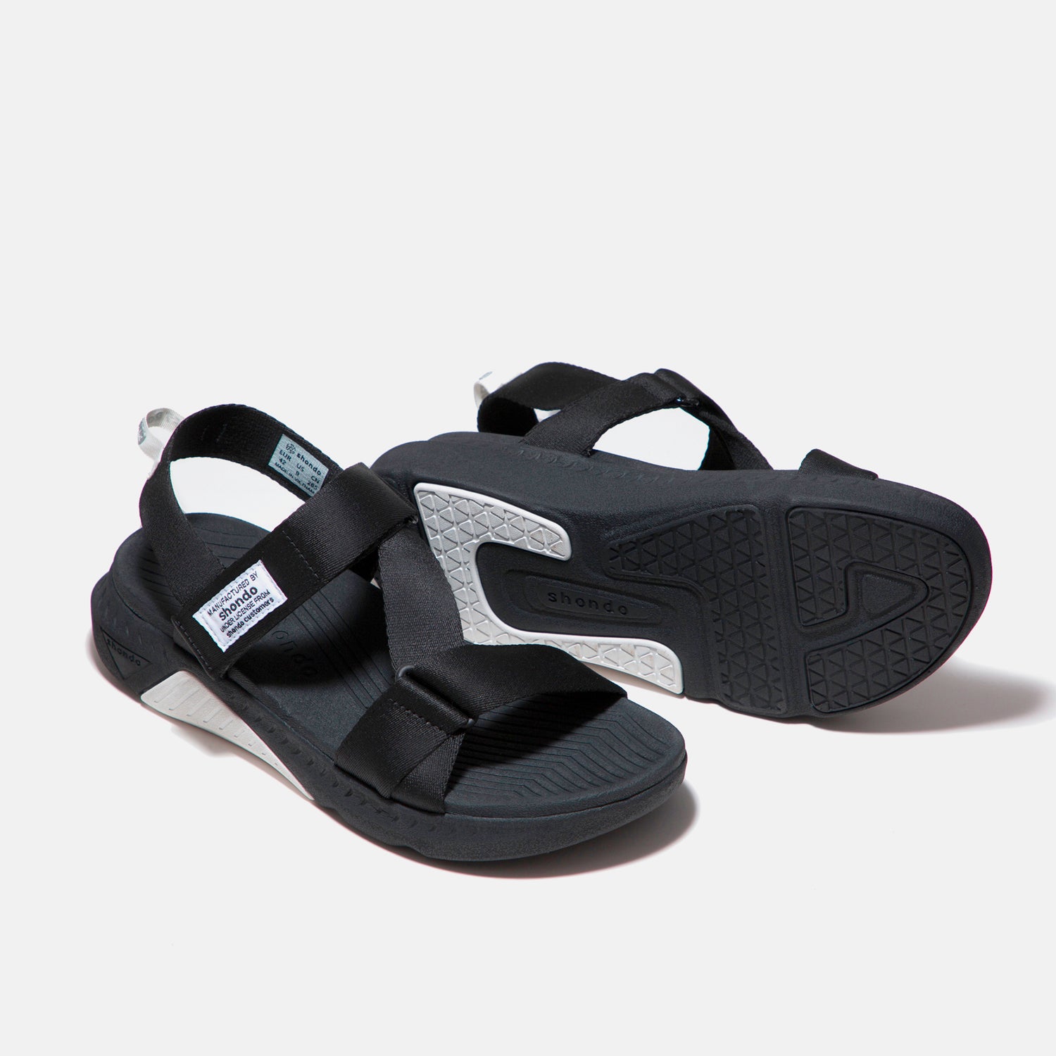 Sandals F7 Racing đế đen phối trắng quai đen