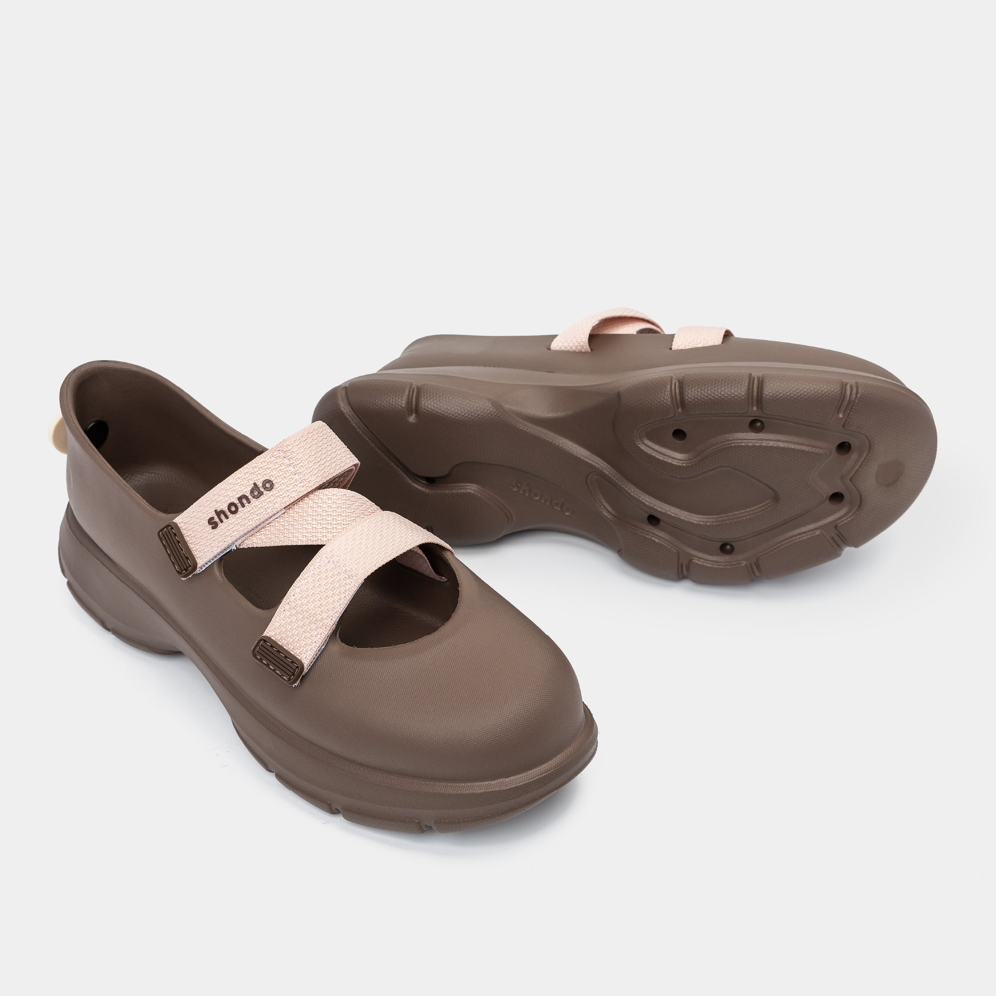 Giày Ballet Sneaker Nữ Shondo Dreamie Màu Nâu Hồng