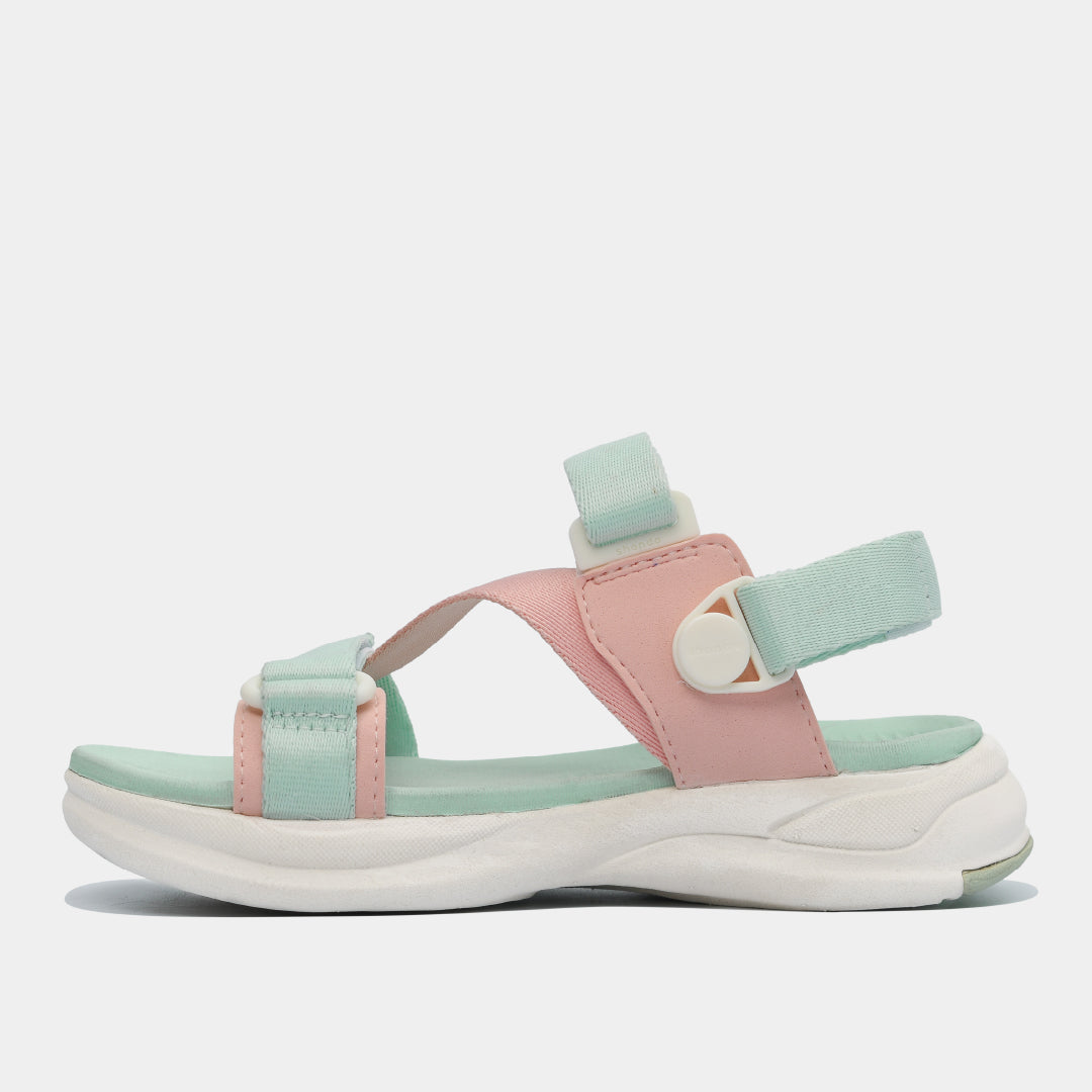 Sandal trẻ em Little 8 quai xoay xanh