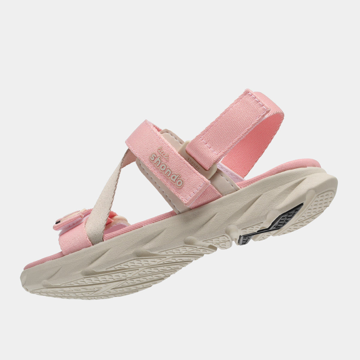 Sandal bé gái Little 6 tem gấu hồng kem