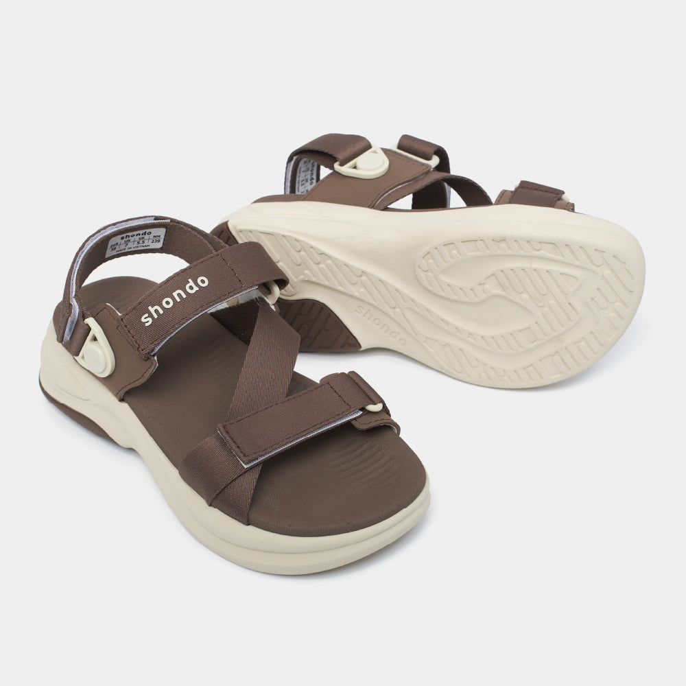 Sandal nam nữ F8B quai xoay nâu đậm