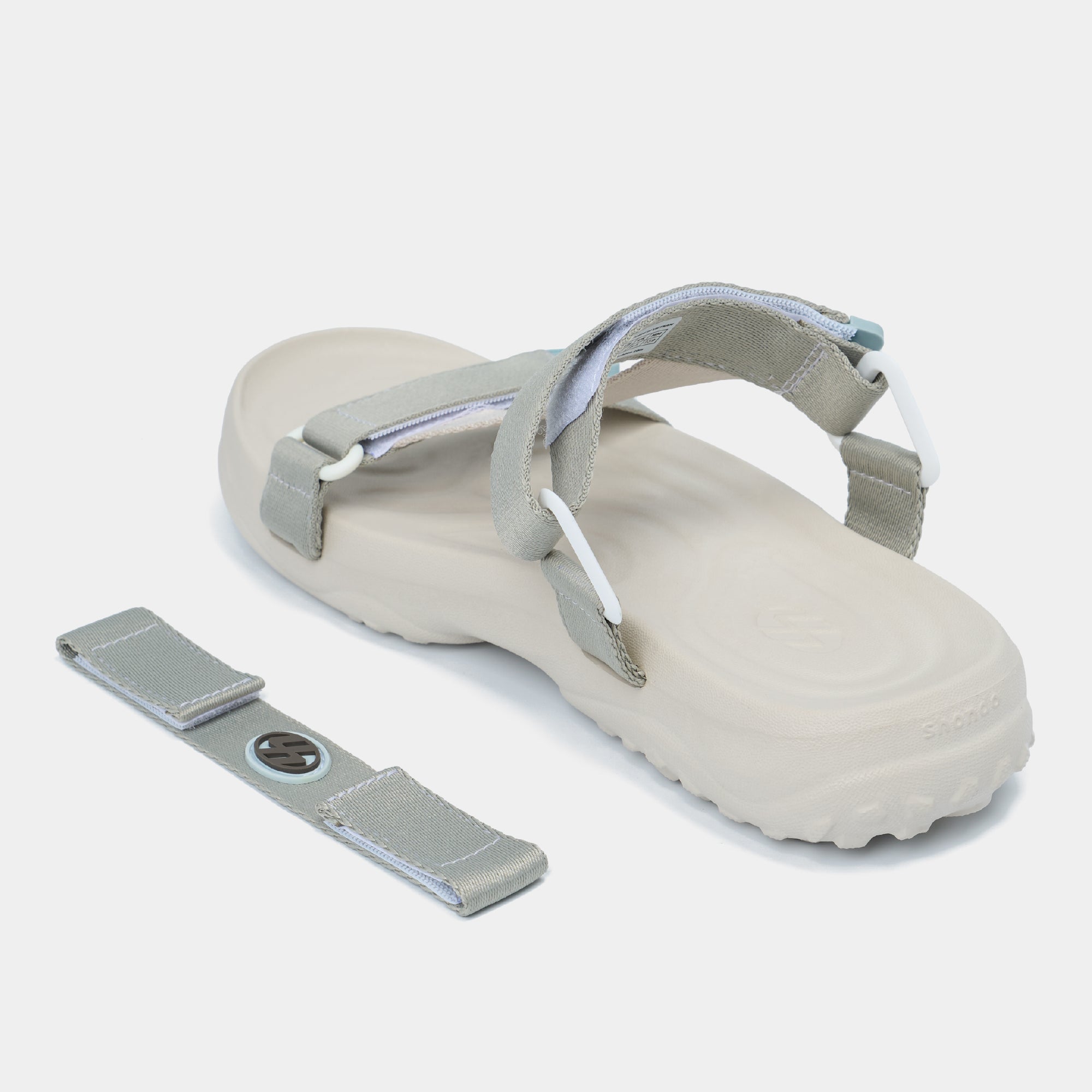 Sandal F11 quai chéo unisex xám rêu
