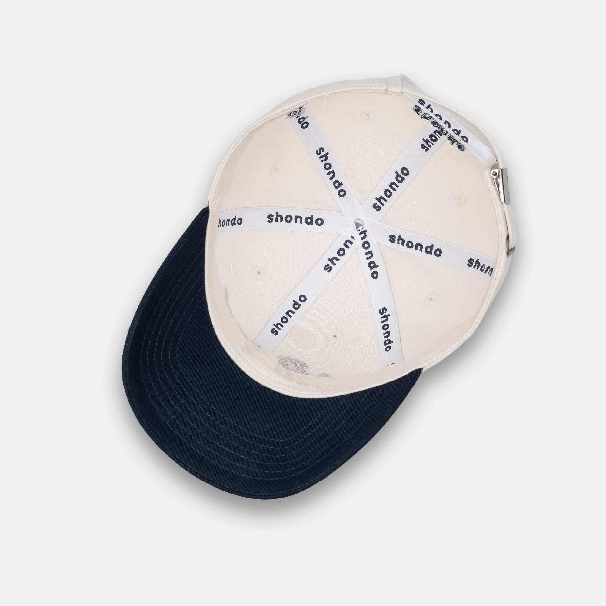 Nón lưỡi trai thêu logo Shondo trắng xanh