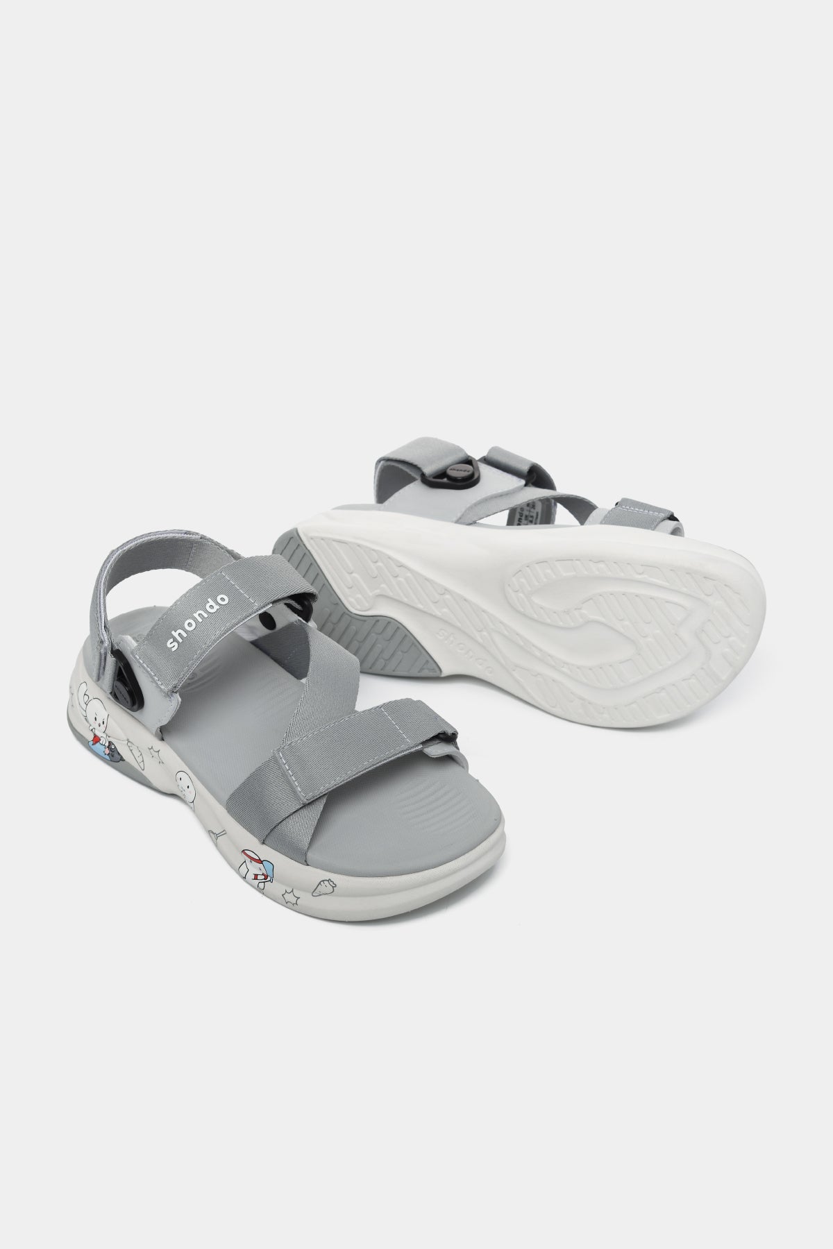 Sandal F8B T7M nam nữ khóa xoay xám