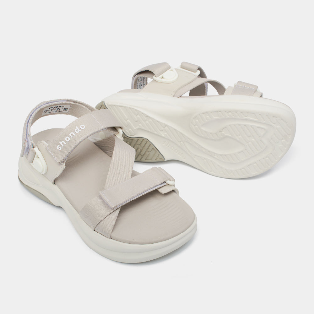 Sandal nam nữ F8B quai xoay nâu xám