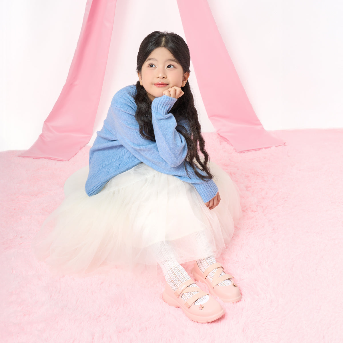 Giày ballet sneaker bé gái Little Dreamie hồng