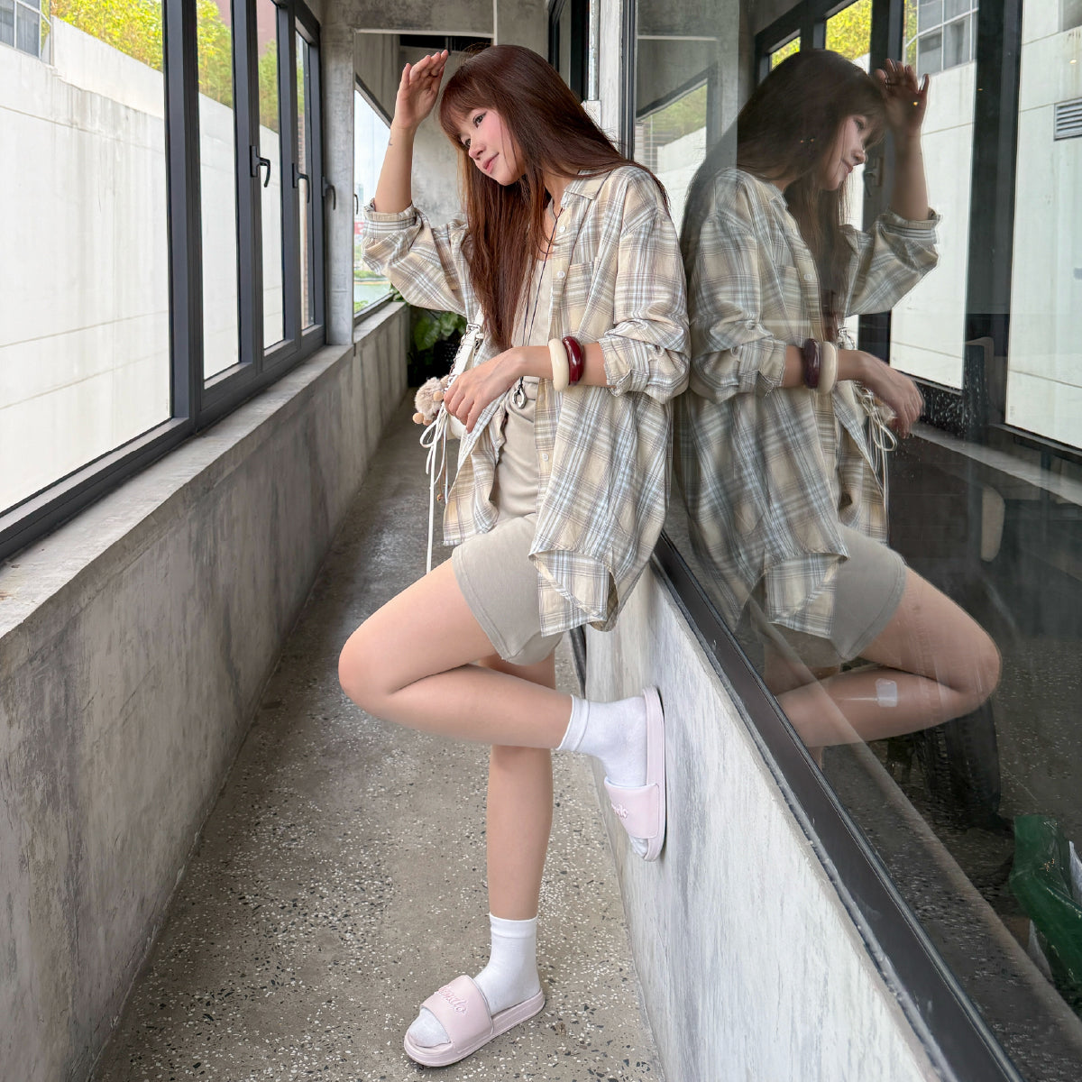 Dép quai ngang Trendy 2 thêu logo Shondo hồng