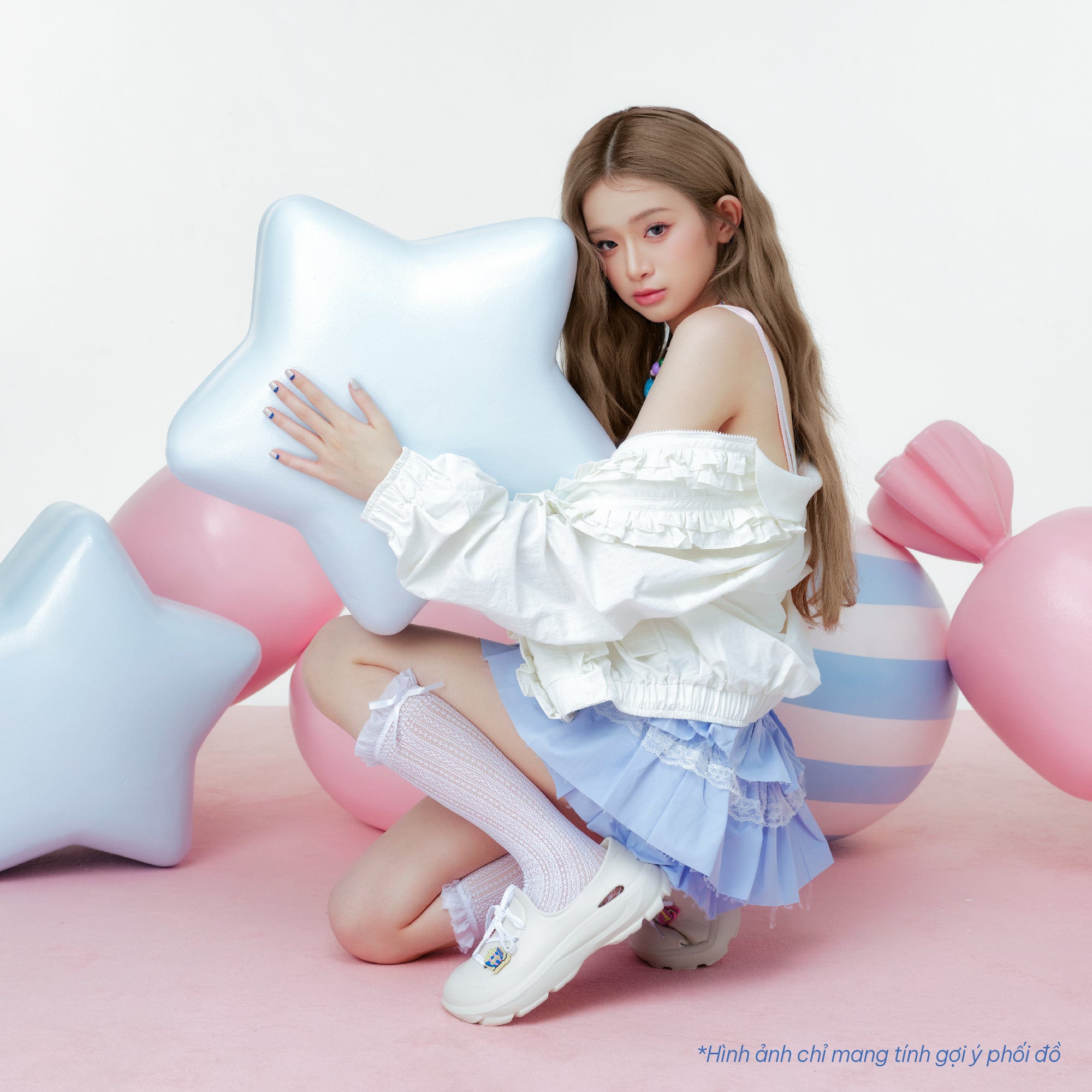 Giày Sneaker Shondo EZI Limax Unisex Màu Trắng Kem