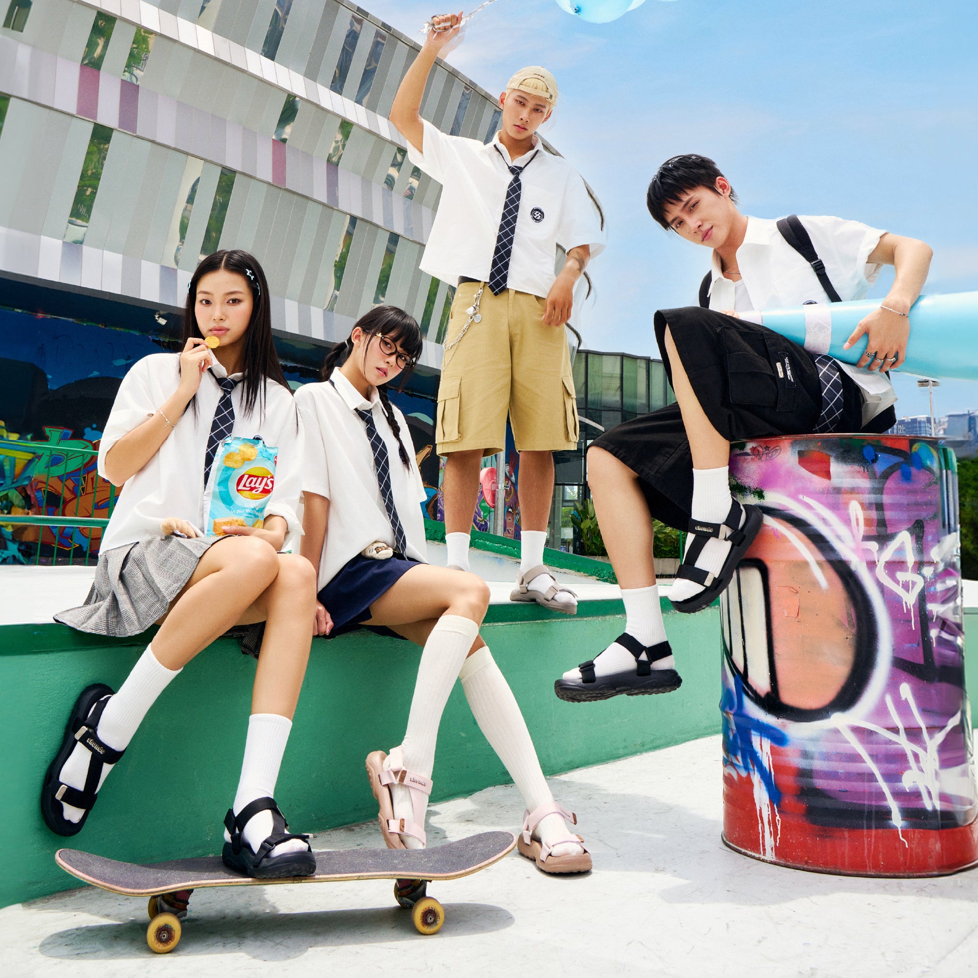 Sandal F11 quai chéo nữ hồng
