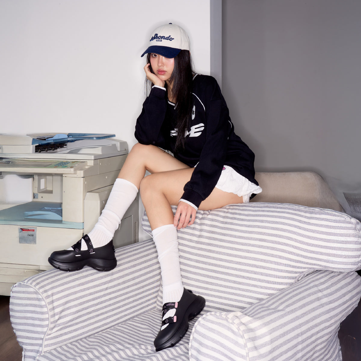 Giày Sneaker ballet Dreamie Limax hoa nữ đen
