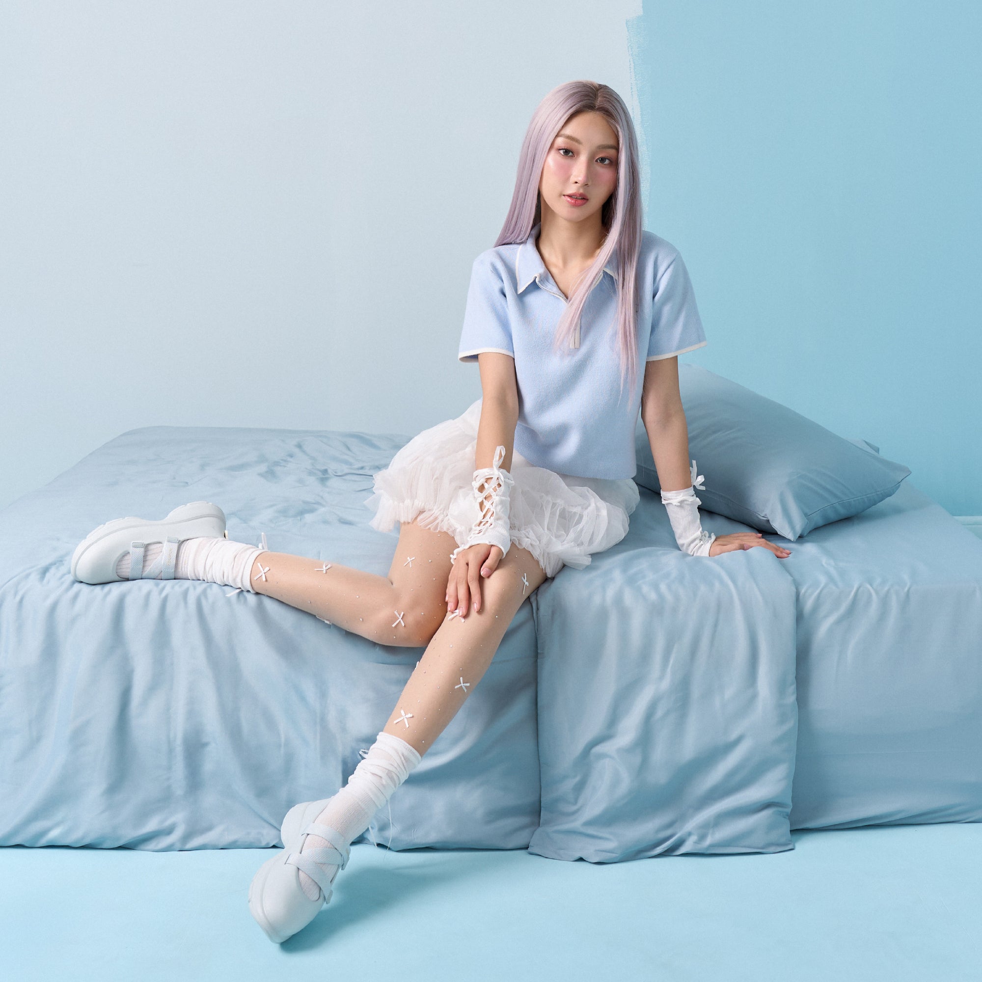 Giày ballet sneaker nữ Dreamie xanh dương