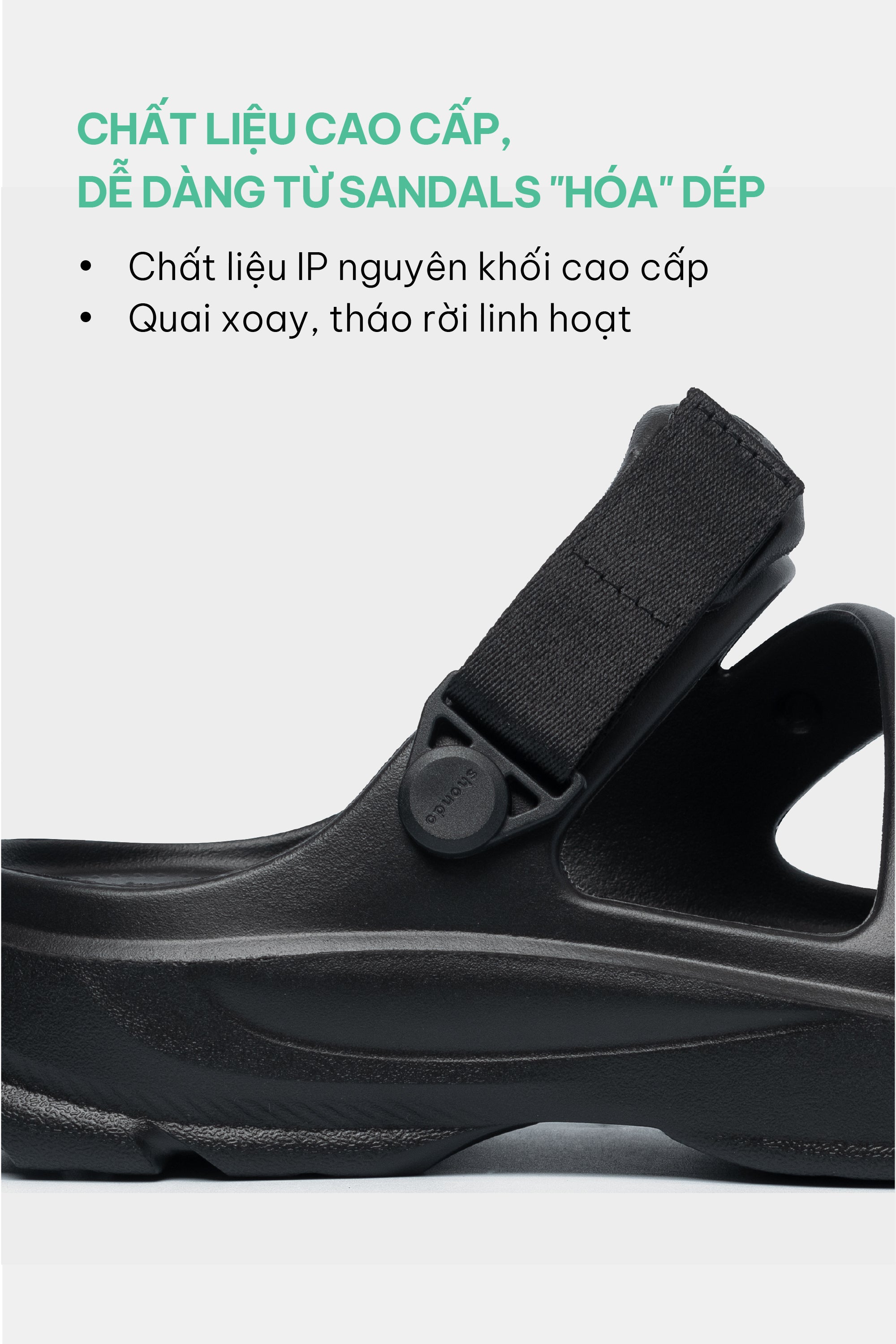 Sandal FX nhựa đúc đi mưa đen
