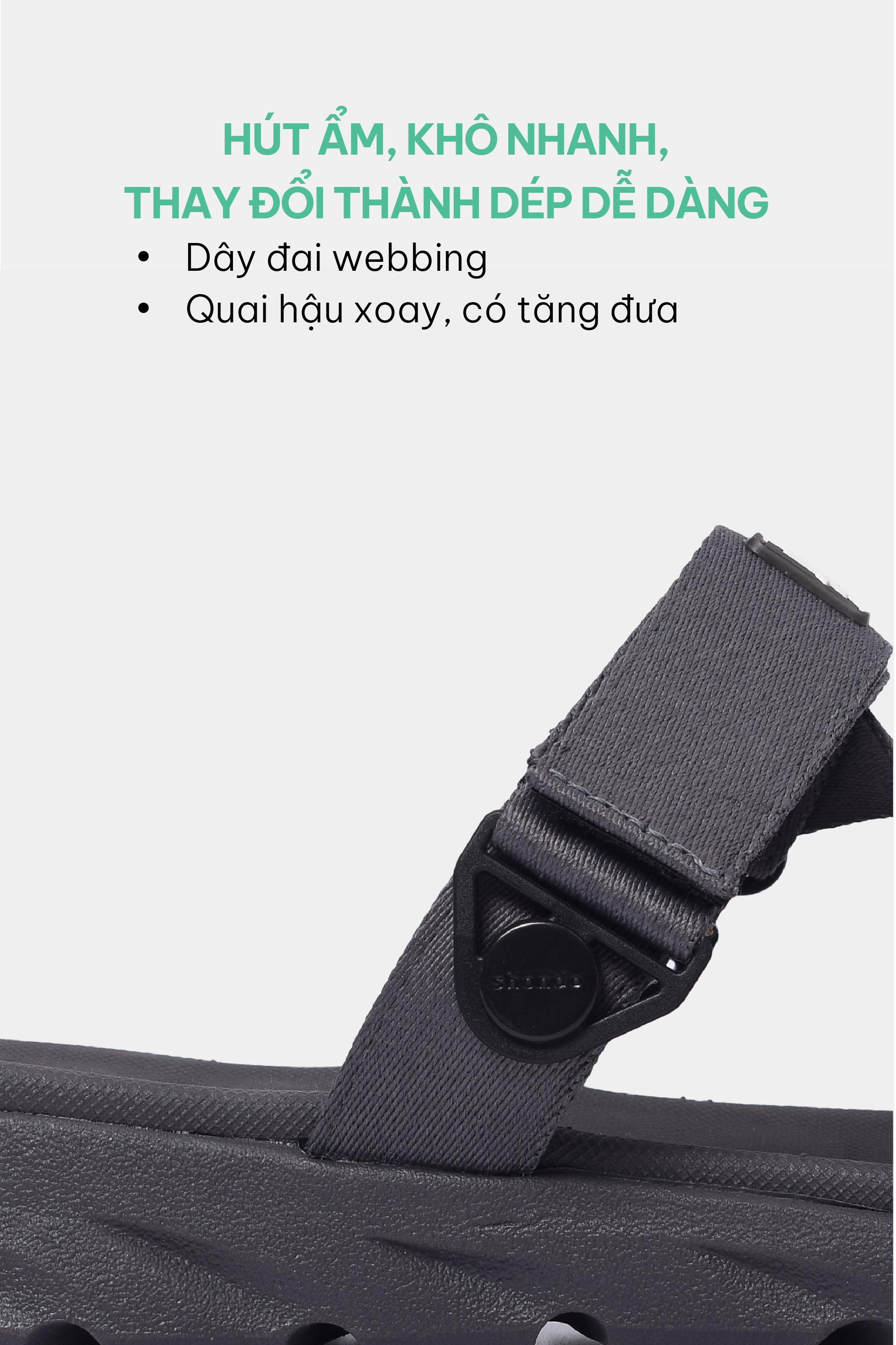 Sandal nam nữ F6S quai xoay xám đậm