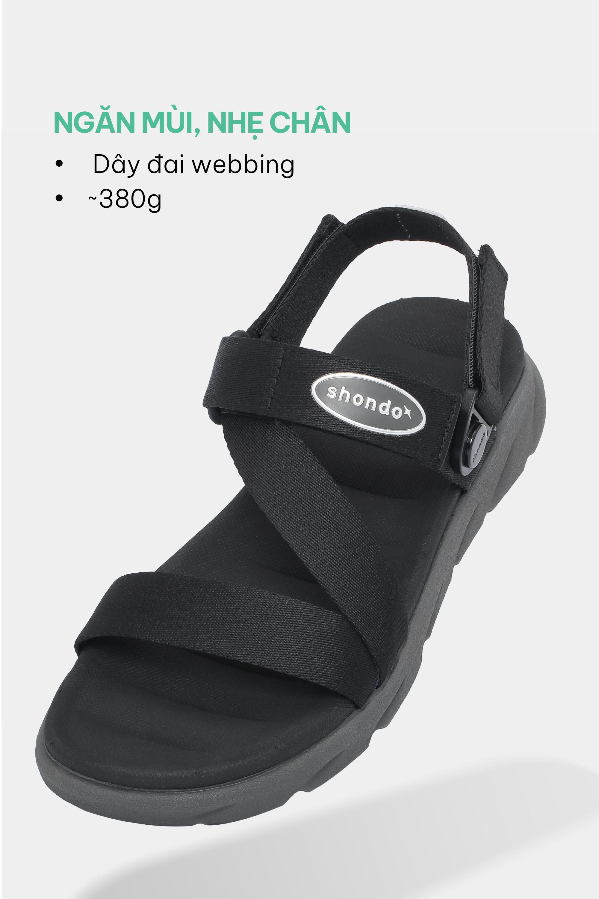 F6S black swivel strap sandals
