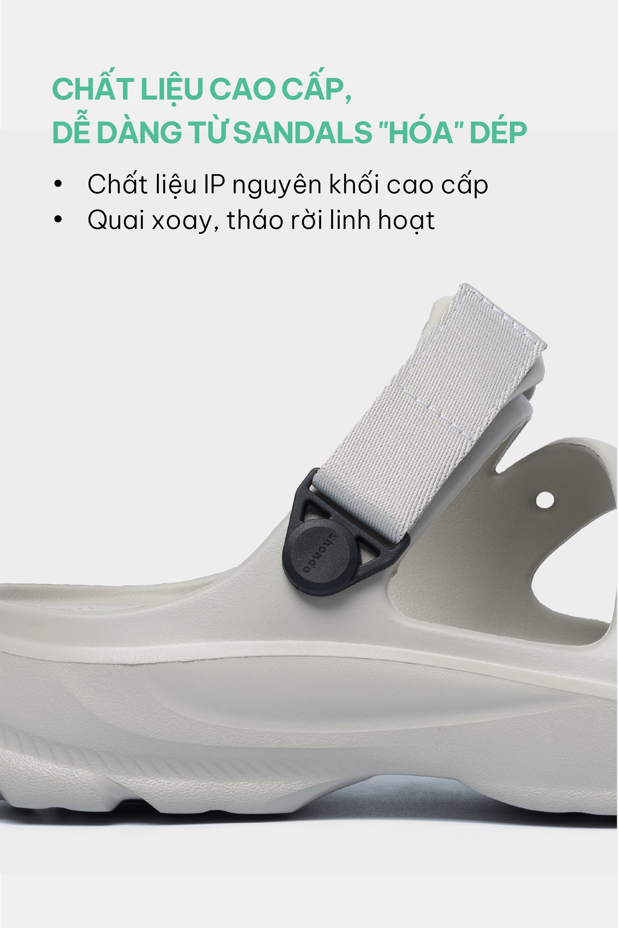 Sandal FX nhựa đúc đi mưa xám rêu