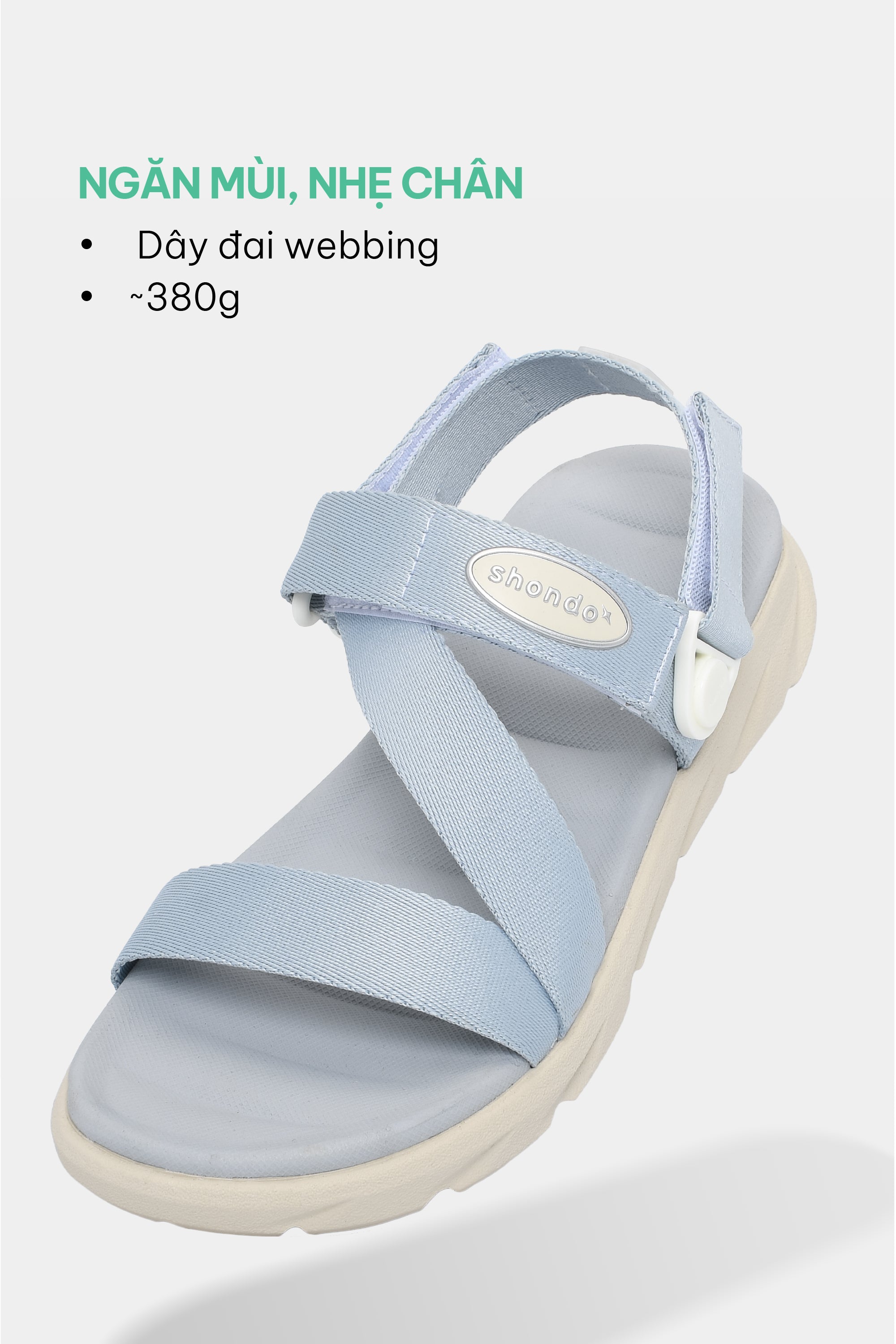 F6S blue swivel strap sandals