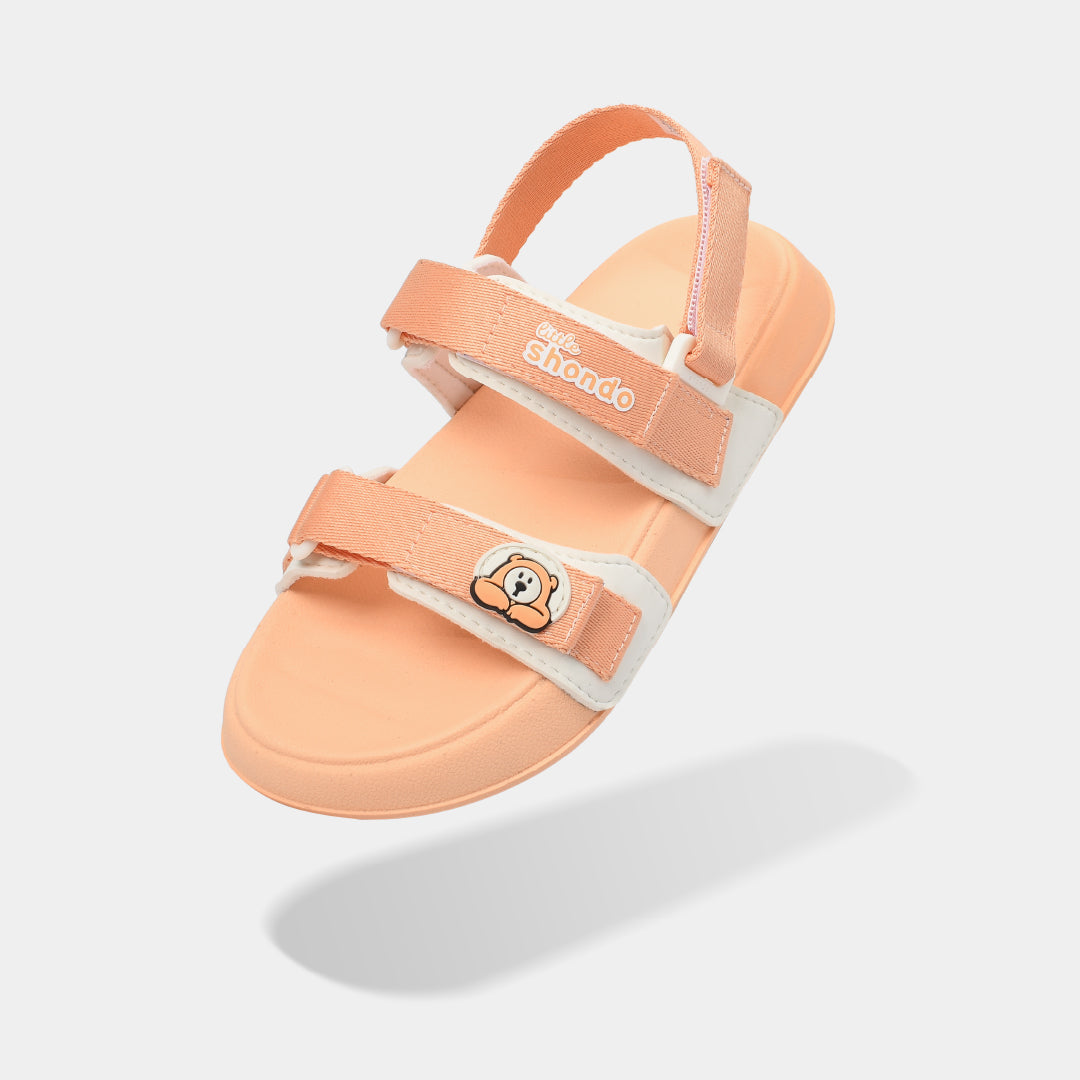Sandal bé gái Little 3 hồng trắng kem gấu