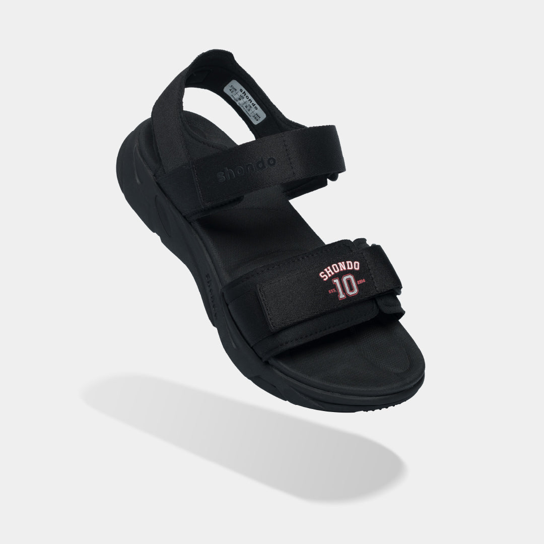Sandal F8M thun họa tiết số 10 đen
