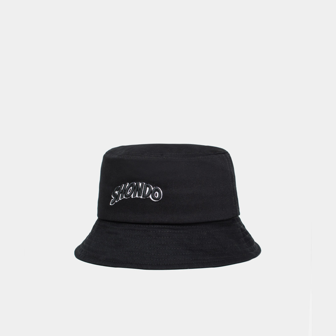Black shondo printed bucket hat