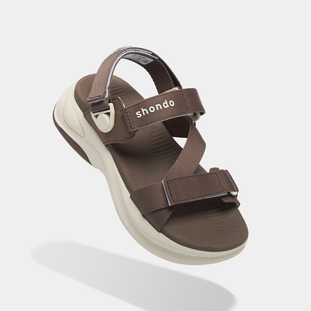 Sandal nam nữ F8B quai xoay nâu đậm