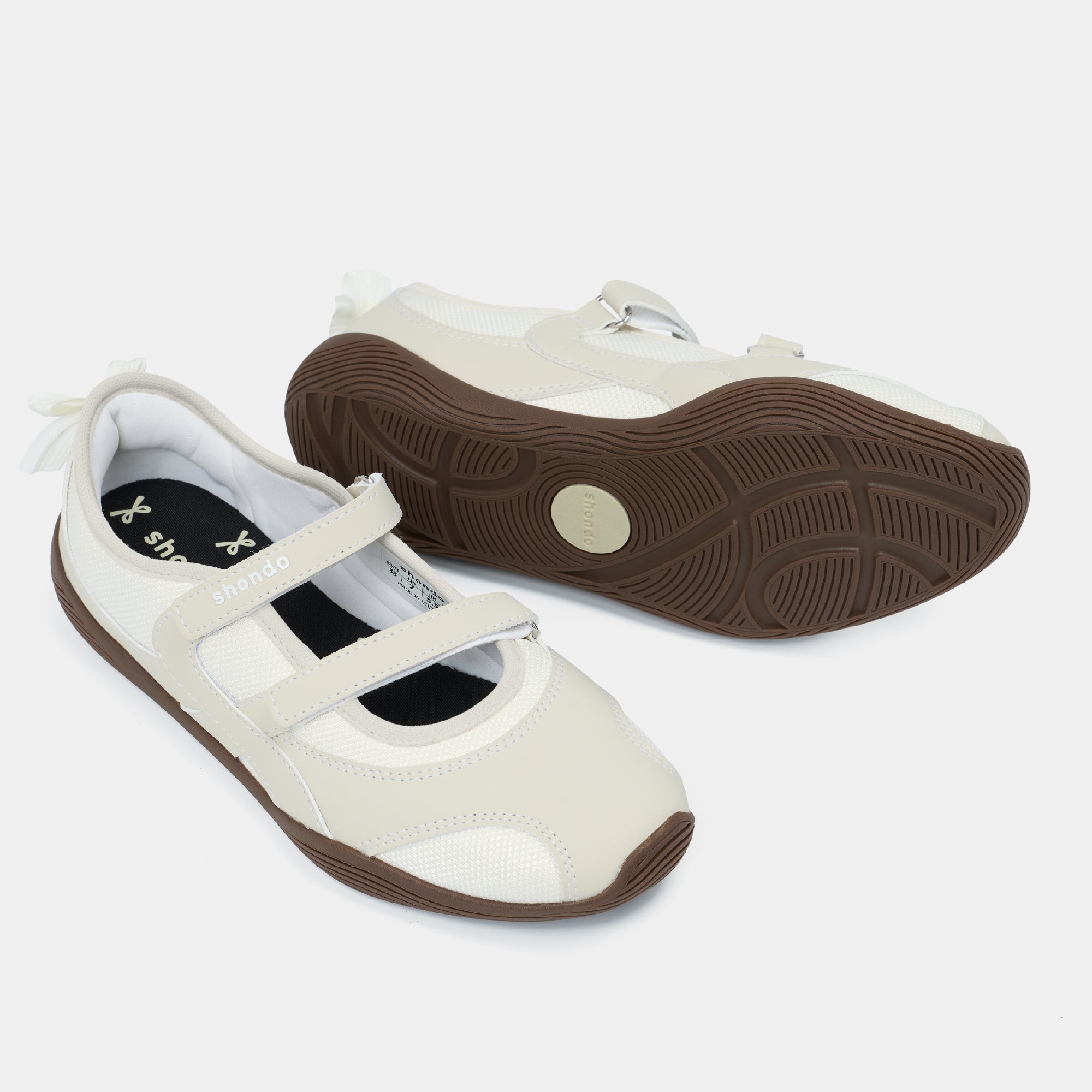Giày Sneaker Ballet Minie Phối Nơ Nữ Be